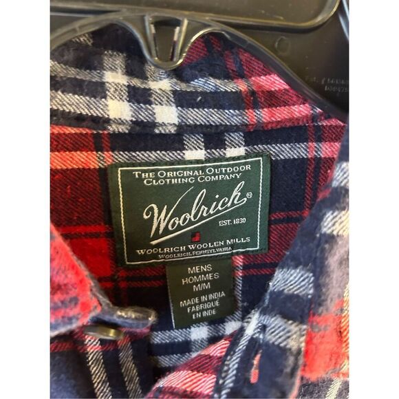 Woolrich MEns M Flannel red/blk cotton? - Picture 3 of 7